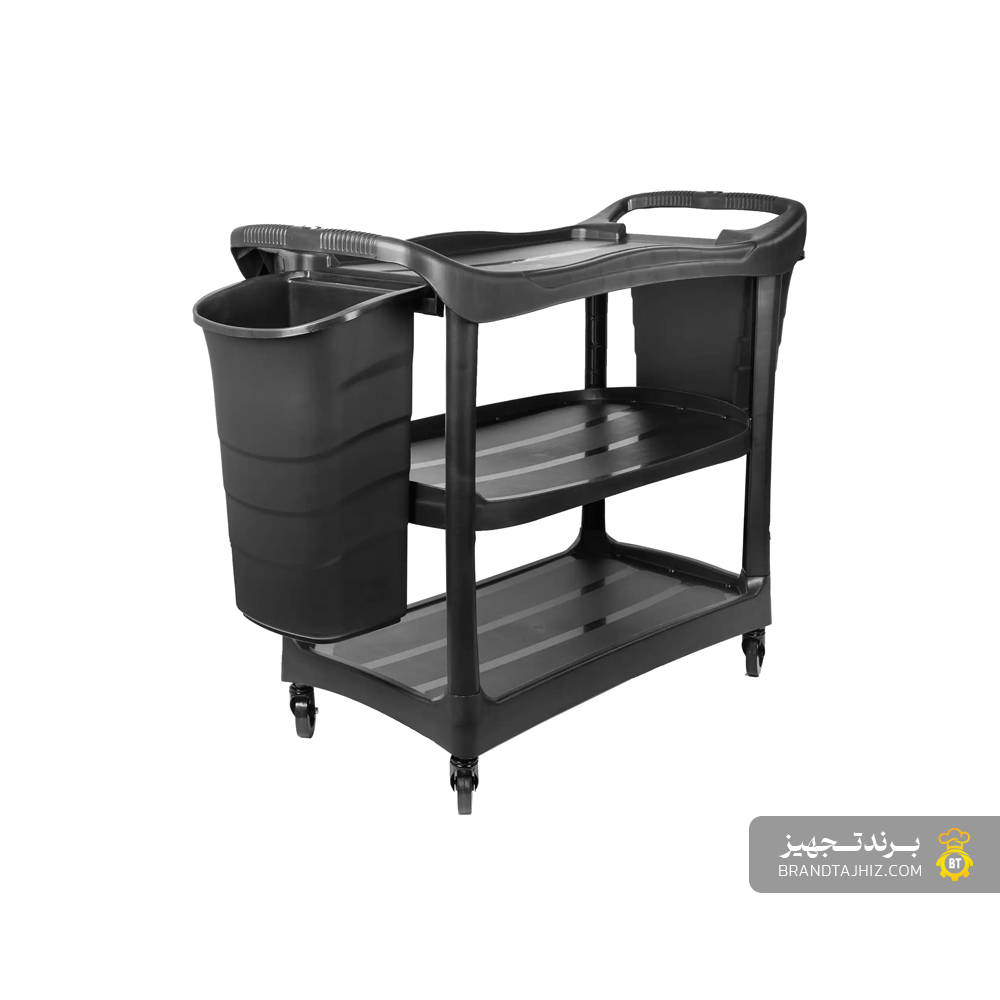 ترولی حمل غذا 3 طبقه همراه با سطل طرح کارلایز (Carlise)